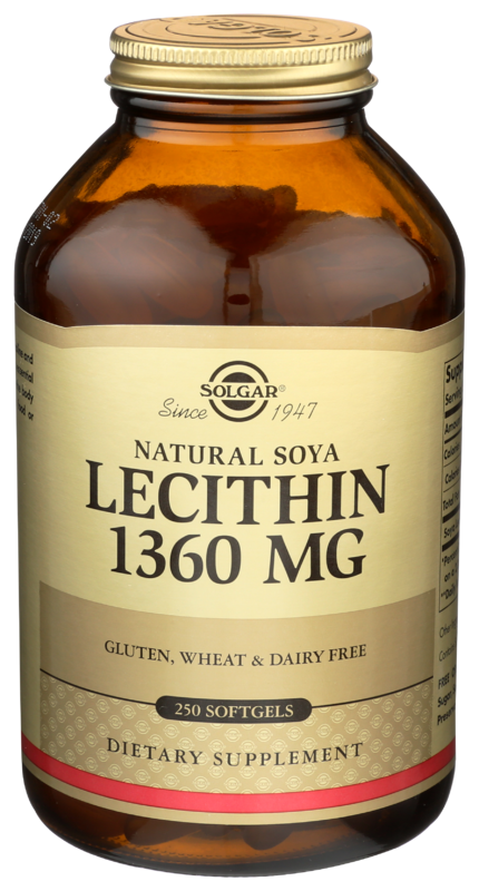 Solgar Natural Soya Lecithin, 1, 360 Mg, 250 Softgels